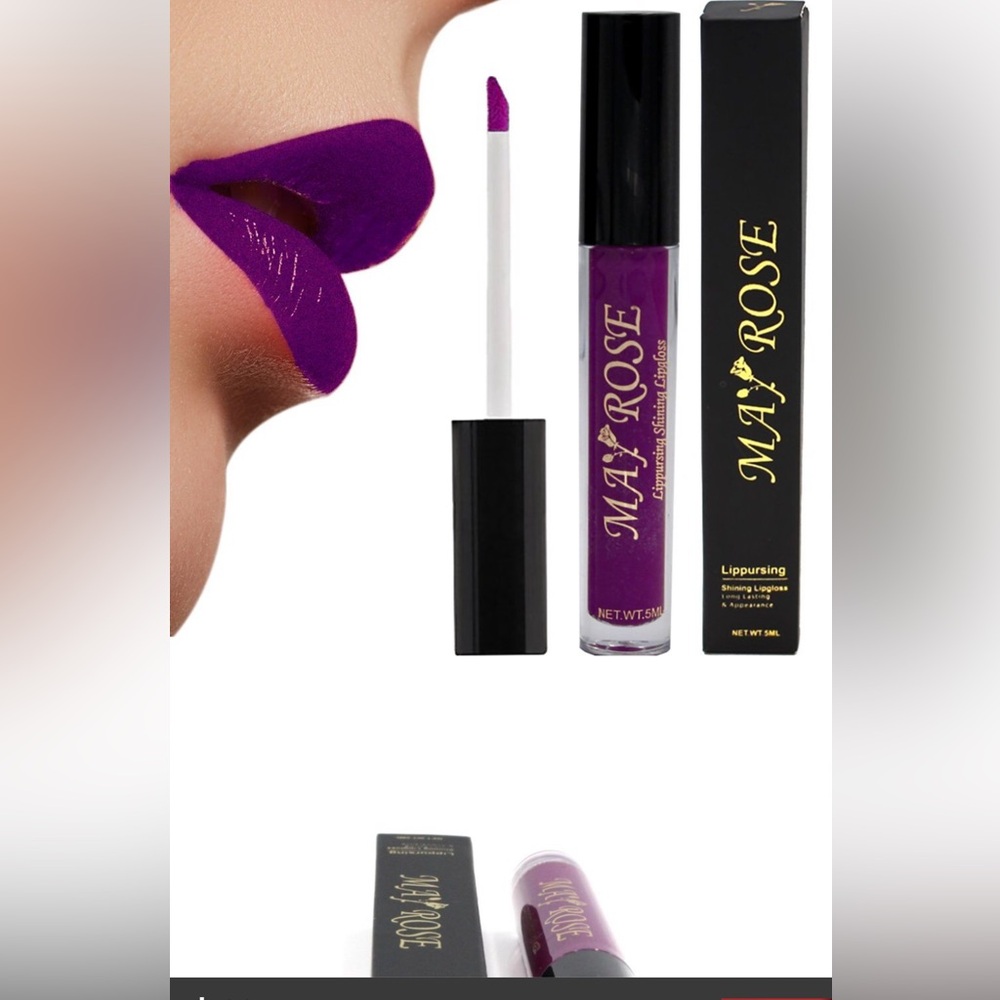 Matte Purple Glitter Liquid Lipstick Bold Makeup in the color (FORBIDDEN)